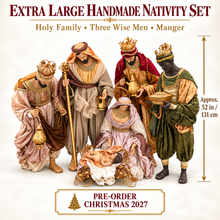 PRE-ORDER Christmas 2027 – Large 131cm (52") Handmade Nativity Set with Manger | Cartage Quoted After Purchase
