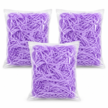 3 Bags Purple Shredded Crepe Tissue Paper – 60g Total Gift Box, Hamper & Basket Filler for Gifts, Parties & Weddings
