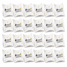 24 Pack Christmas Pillow Gift Boxes, 3 Festive Designs – Candy, Treat and Small Gift Boxes for Holiday Party Favours