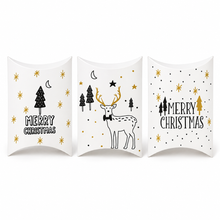 24 Pack Christmas Pillow Gift Boxes, 3 Festive Designs – Candy, Treat and Small Gift Boxes for Holiday Party Favours