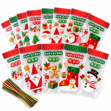 25PCS Christmas Snowflake Cellophane Treat Bags with 25 Twist Ties – Santa Candy, Cookie and Holiday Party Favour Gift Bags