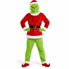 Christmas GRINCH Party Costume Grinch Suit 7 pcs Book Week Dress up