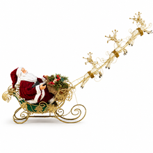 37" (95cm) Christmas Decoration Santa Claus with Reindeers on Sleigh – Large Indoor Holiday Display, Festive Christmas Decor