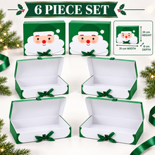6PCS Large Green Santa Christmas Bakery Gift Boxes – 31 × 25 × 8cm Cookie, Cake, Candy & Treat Packaging