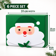 6PCS Large Green Santa Christmas Bakery Gift Boxes – 31 × 25 × 8cm Cookie, Cake, Candy & Treat Packaging