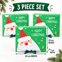 3PCS Green Santa Christmas Bakery Gift Boxes – 24 × 19 × 7cm Cookie, Cake, Candy & Festive Treat Packaging