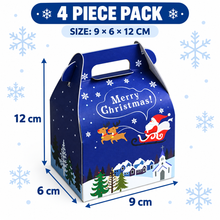 4PCS Blue Christmas Boxes | 9×6×12cm | Bakery Treat Packaging | Holiday Gift Boxes s & Party Favours
