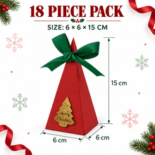 Red Triangle Christmas cookie bakery boxes with ribbon