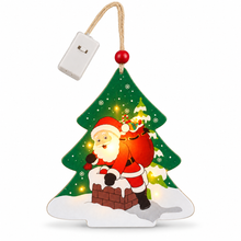 Christmas Tree Santa Ornament with LED Lights – 1PC Festive Santa Hanging Decoration for Christmas Tree, Home, Party & Holiday Décor