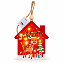 Christmas Tree Santa Ornament with LED Lights – 1PC Festive Reindeer Hanging Decoration for Christmas Tree, Home, Party & Holiday Décor