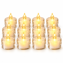 (WARM LIGHT) LED Tea Candles light Battery Power Candle Lamp for wedding Christmas Halloween Home Decor x 12 pcs