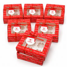 Red Christmas Themed cookies / candy / biscuits cup cake bakery box 6-24pcs