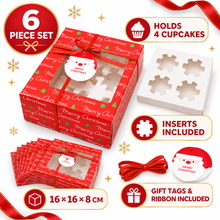 Red Christmas Themed cookies / candy / biscuits cup cake bakery box 6-24pcs