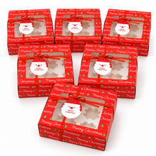 Red Christmas Themed cookies / candy / biscuits cup cake bakery box 6-24pcs