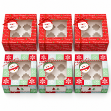 Christmas Red Green Cookie cup cake bakery box 6pcs