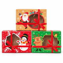 12-Pack Christmas Bakery Cookie & Candy Gift Boxes – Festive Red, Green & Yellow Treat Boxes for Holiday Gifts