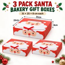 3pcs Christmas Bakery Gift Box 31cm |  Treat Packaging Box for Holiday Gifts