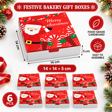 6PCS Red Christmas  Gift Boxes – Festive Bakery Gift Boxes for  Holiday Treat Packaging