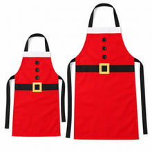 2 Piece Santa Claus Apron Set for Adult & Child – Matching Christmas Cooking & Baking Aprons