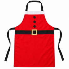 Adult Santa Claus Apron – Red Christmas Costume Apron for Baking, Cooking & Parties