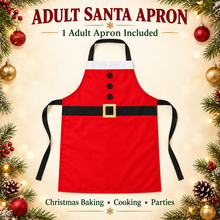 Adult Santa Claus Apron – Red Christmas Costume Apron for Baking, Cooking & Parties