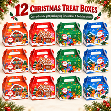 ⭐ 12pcs Christmas Themed Cookie Bakery Box – Festive Gift Packaging for Cookies, Cupcakes & Holiday Treats ⭐