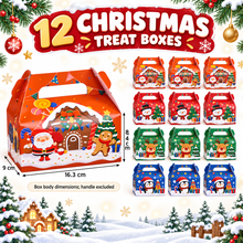 ⭐ 12pcs Christmas Themed Cookie Bakery Box – Festive Gift Packaging for Cookies, Cupcakes & Holiday Treats ⭐