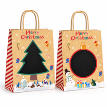 2 PCS Christmas Gift Bags 21 × 11 × 26.3cm – Writable Name Panels & Carry Handles