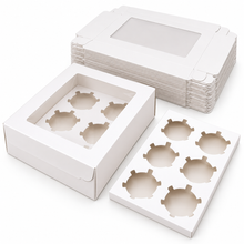 20pcs White Cupcake Boxes, Hold 6 Standard Cupcake Carrier Cupcake Container, Perfect for Pastries