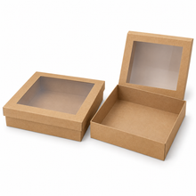 Eco Kraft Grazing Box with Lids - 22.5cm x 22.5cm x 6cm (Pack of 2)