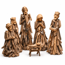 41 cm Driftwood Nativity Set with Angel Candle Holder | Rustic Christmas Décor