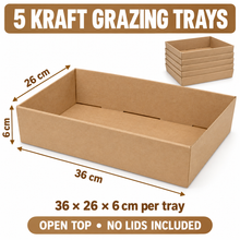 Grazing Kraft Corrugated hamper box 36x26x6 cm x 5pcs (no lids)