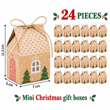 Gift for Her/Him 24 pcs Christmas Candy Box, Mini Biscuit Box Kraft Paper Gift Bag, Party Gift Decoration, Christmas Tree Decoration, Wedding Candy Gift Box, Winter Christmas and New Year Gift Random Style, Halloween