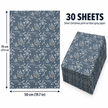 30 Sheets Christmas Wrapping Paper Set – Silver Luxury Gift Wrap 70 x 50cm | Premium Holiday Wrapping Paper for Christmas Presents, Gift Boxes, DIY Crafts & Festive Packaging