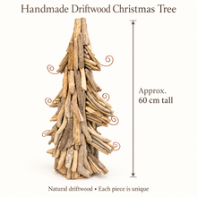 22.5" (60cm) Unique Driftwood Christmas Tree Decoration – Rustic Handmade Holiday Decor, Coastal Christmas Tabletop Display