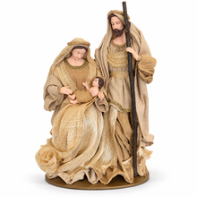 15.5" (40cm) Christmas Ornament – Beige Holy Family Figurine, Religious Nativity Scene Decoration, Christian Home Decor & Holiday Gifts