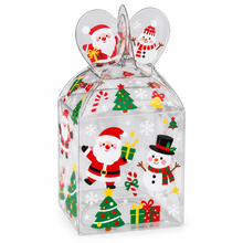 10PCS Christmas Themed Transparent Boxes – Clear Gift Packaging for Holiday Treats