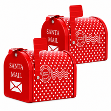 2PCS Christmas Mail Box Storage Tins – Christmas Letter Box Containers (14×8×9.5cm) for Holiday Treats & Gifts