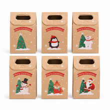 6PCS Christmas Cookie & Biscuit Gift Boxes with Carry Handles – 12 × 7 × 18cm Holiday Bakery Treat Packaging