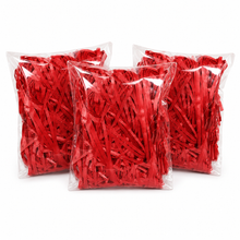 Red Shredded tissue crepe paper 3 x 20 grams Gift Packaging Filling Paper, Cut Tissue, Craft Shredded Paper Filling Easter Birthday, Halloween, Christmas, And New Year Wedding Gifts, Box Packaging Filling