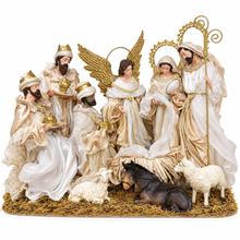 16" Christmas Religious Nativity Set with Animals - One Piece with Barn Animals (Approx 40 cm)