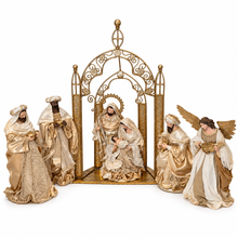 Christmas Religious Handmade Nativity Set with 36cm Holy Family, Gazebo (65cm), 3 Wise Men (40cm) and Angel (40cm)