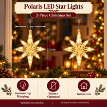 PRE ORDER 2pcs, Polaris Suction cup String Lights, Christmas Decorations, Indoor, Battery Operated, Christmas Lights,Curtain Lights, Fall, winter, Bedroom Decor, Christmas Wedding, Xmas, New Year(Batteries not included)