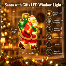 PRE ORDER 1pc Indoor String Light, Christmas Santa Claus/Christmas Bell Suction Cup Window Light, LED Warm Light Christmas Window Decoration Light, Battery Powered (Battery Not Included) Holiday Hanging Light Ornament