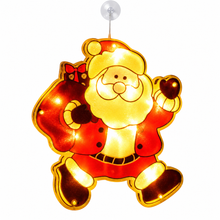 PRE ORDER 1pc Indoor String Light, Christmas Santa Claus/Christmas Bell Suction Cup Window Light, LED Warm Light Christmas Window Decoration Light, Battery Powered (Battery Not Included) Holiday Hanging Light Ornament