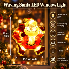 PRE ORDER 1pc Indoor String Light, Christmas Santa Claus/Christmas Bell Suction Cup Window Light, LED Warm Light Christmas Window Decoration Light, Battery Powered (Battery Not Included) Holiday Hanging Light Ornament