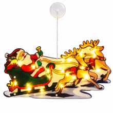 PRE ORDER 1pc Indoor String Light, Christmas Santa Claus/Christmas Bell Suction Cup Window Light, LED Warm Light Christmas Window Decoration Light, Battery Powered (Battery Not Included) Holiday Hanging Light Ornament