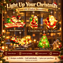 PRE ORDER 1pc Indoor String Light, Christmas Santa Claus/Christmas Bell Suction Cup Window Light, LED Warm Light Christmas Window Decoration Light, Battery Powered (Battery Not Included) Holiday Hanging Light Ornament