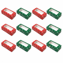 12PCS Christmas large Gift Boxes 30 x 14 x 6.5cm | Premium Cardboard Packaging for Cookies, Gifts & Holiday Treats | Easy Assembly