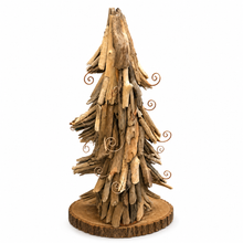 22.5" (60cm) Unique Driftwood Christmas Tree Decoration – Rustic Handmade Holiday Decor, Coastal Christmas Tabletop Display